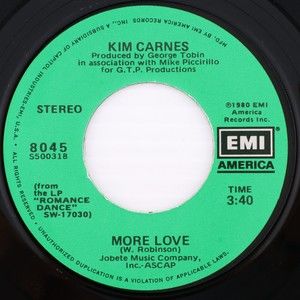 Kim Carnes – More Love / Changin' 1980 45 rpm 7" Single Vinyl Record EMI 8045